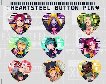 Heartsteel Heart Button Pins