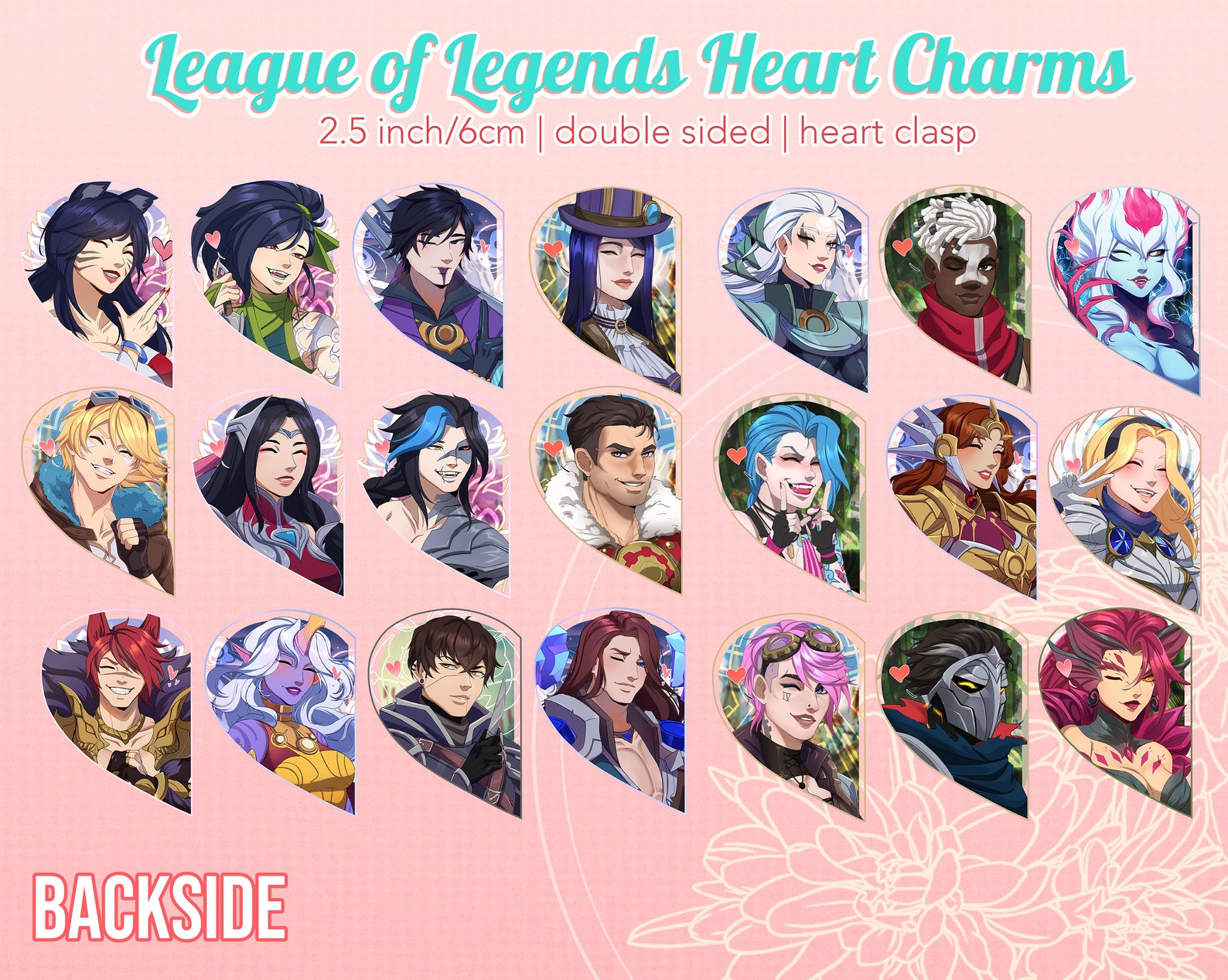 Lol Heart Charms Double Sided 2.5 In - Etsy