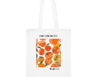 Mercado Central Valencia Sinaasappelen Illustratie Grafische Tote Bag