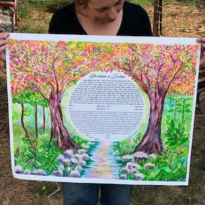 Original handgemalte benutzerdefinierte Ketubah-Kunst, von Ihnen entworfen und von mir gemalt