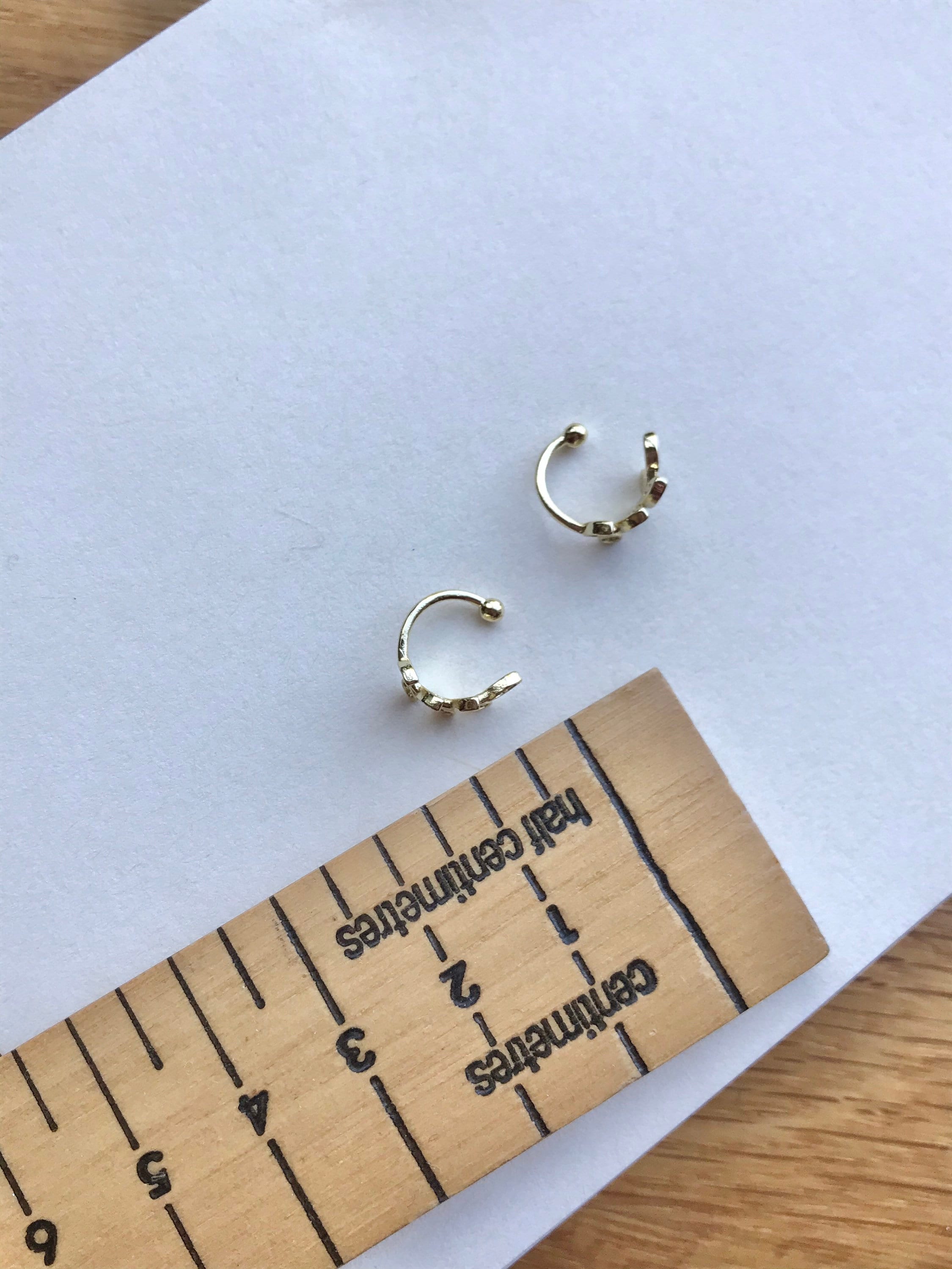 Clip On huggies earrings. Tiny rhinestones in huggy style. Etsy