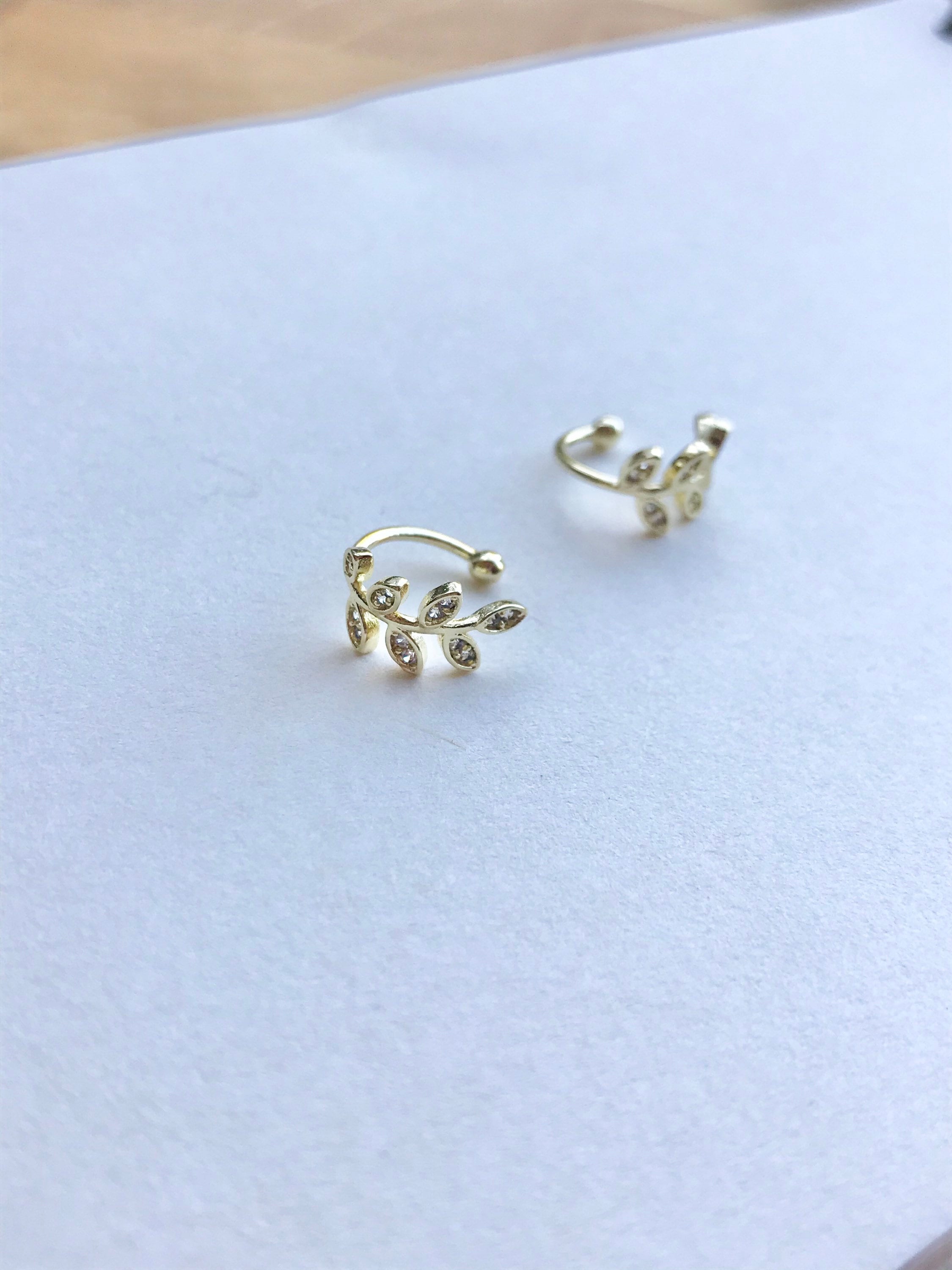 Clip On huggies earrings. Tiny rhinestones in huggy style. Etsy