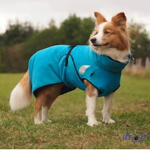 Dog bathrobe &quot;Hawaii&quot; back length selectable from 30 cm - 90 cm - 100% handmade