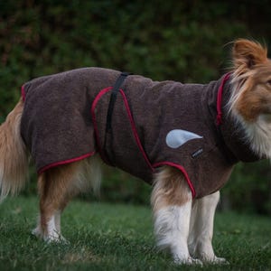 Dog bathrobe &quot;Dark brown&quot; back length selectable from 30 cm - 90 cm - 100% handmade