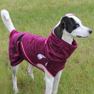 Dog bathrobe &quot;Berry&quot; back length selectable from 30 cm - 90 cm