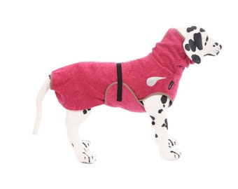 drop-(t)ex dog bathrobe "Pink" back length selectable from 30 cm - 90 cm