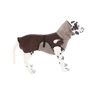 犬用バスローブ「ダークブラウン・ライトブラウン」 後ろ丈30cm〜90cmから選べる