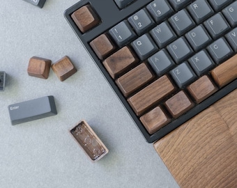 Wood Keycaps｜OEM height keycap for comfortable touch, including Arrow, Spacebar, Esc, ISO Enter, WASD, etc. Custom mechanical keyboard