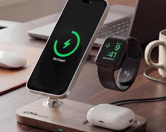 3-in-1 Wireless Charger: Charging Stand & Station for iPhone, Apple Watch, AirPods, Compatible with MagSafe