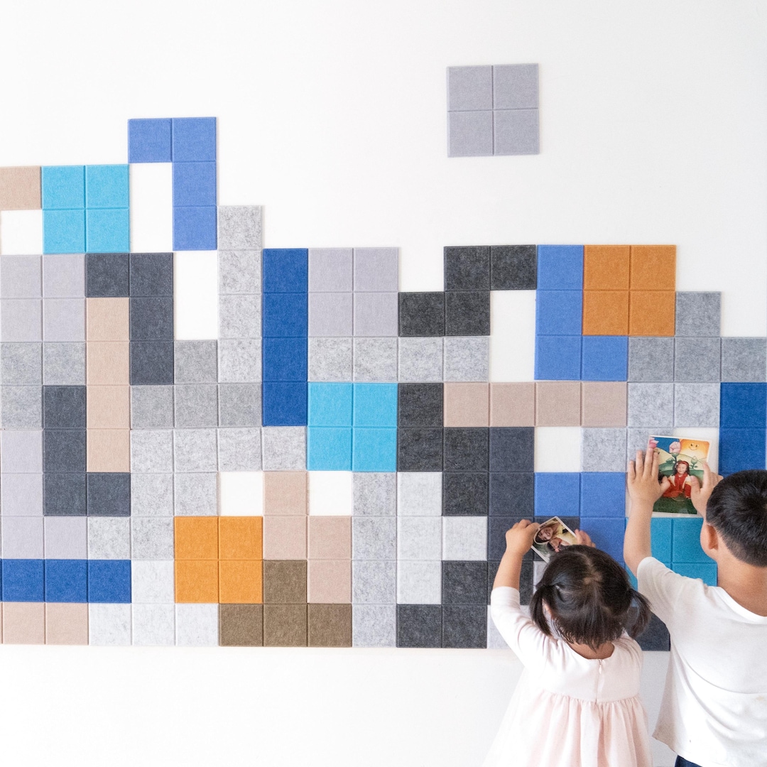 Block Puzzle Felt Pin Board: Wall Memo, Pinboard, Bulletin, Pinnwand ...