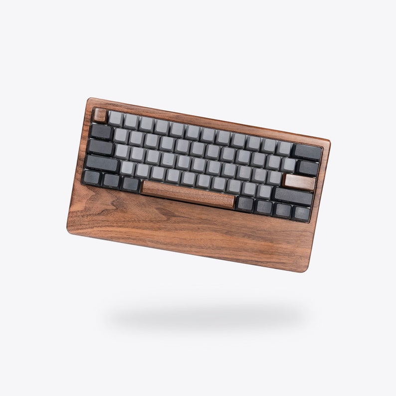 Black Walnut Wood Mechanical Keyboard Case With Wrist Rest: Wooden GH60 ...