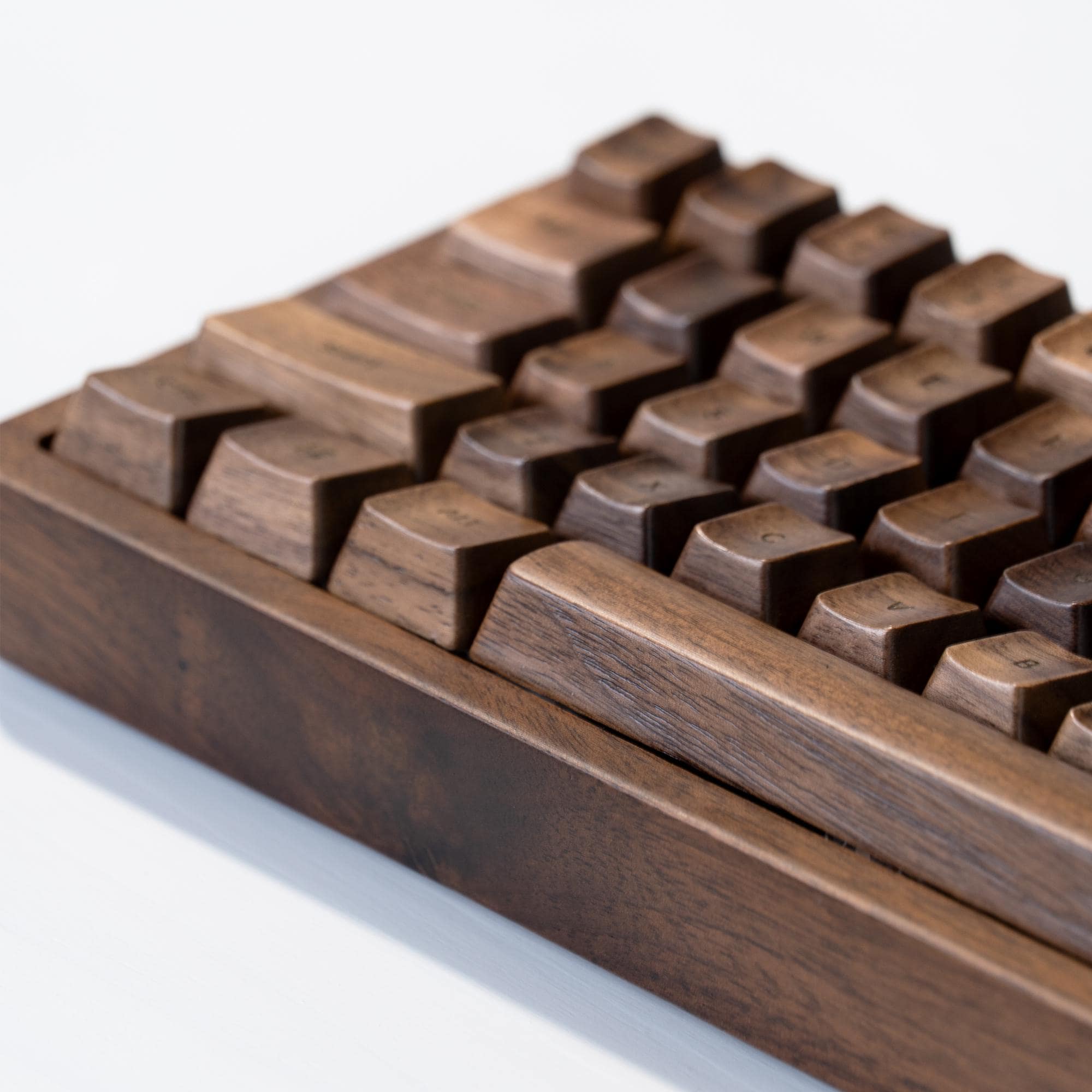 Wooden Pattern Keycaps Wooden Keycaps(full Keyboard Language Engraved): Black Walnut Wood ...