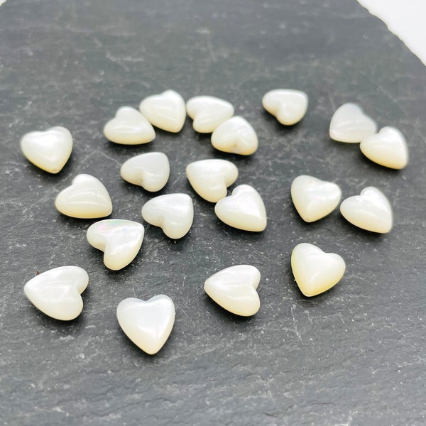 White Mother of Pearl Heart, Natural Shell Pendant, Heart Shaped shell, Drilled White Shell, Heart Pendant, Top to Bottom Drilled