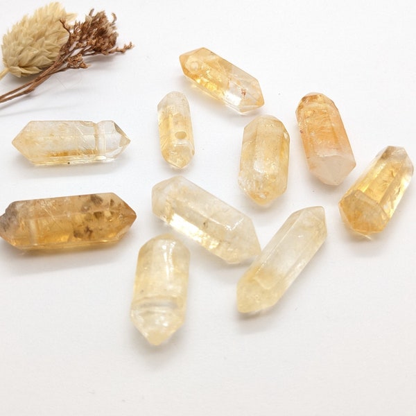 IMPERFECT Citrine Natural Double Terminated Crystal Top Drilled Citrine Crystal Points Natural Crystal Wand Healing Crystals