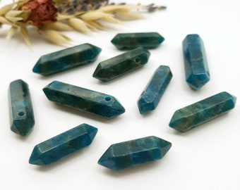 Apatite Crystal Point: Double Terminated, Top Drilled Gemstone Wand