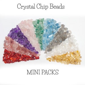 Chip Beads MINI PACKS, Choose your own, Gemstone Chip Beads, Crystal Chip Beads, Centre Drilled Chips