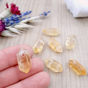 Citrine Double Terminated Crystal Point: Top Drilled Healing Wand (20mm)