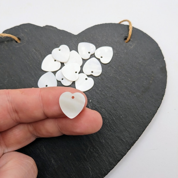 Mother of Pearl Hearts Pearl Hearts Natural Shell 15mm 20mm Hearts Shaped Shell Top Drilled White Shell Heart Pendant 15mm 20mm