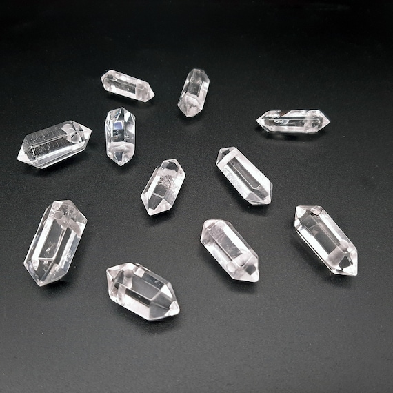 Double Terminated Clear Quartz Crystal Point: Top Drilled Wand