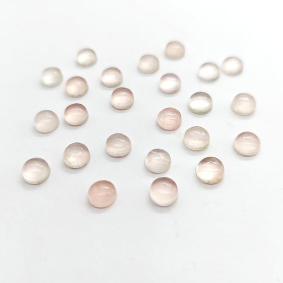 6mm Rose Quartz Cabochon, Natural Semi Precious Gemstone, Round Cabochon