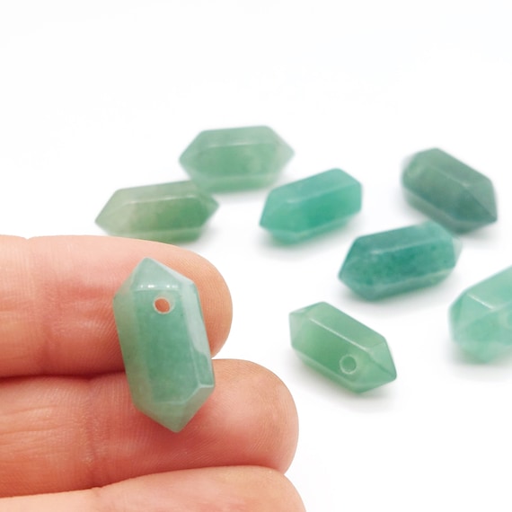 Green Aventurine Crystal: 20mm Double Terminated Quartz Point