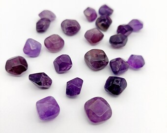 Amethyst Faceted Beads, Amethyst Polished Gemstones, Centre Drilled Stones, Faceted Beads