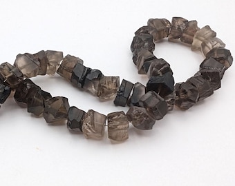 Smoky Quartz Raw Beads Smoky Natural Nugget Beads Quartz Crystal Center Drilled Gemstone Beads