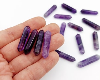 Double Terminated Amethyst Crystal Point: Top Drilled Healing Wand