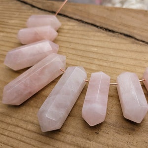 Chunky Rose Quartz Crystal, Extra Large Double Terminated Quartz, Top Drilled Crystal Points, Natural Crystal Wand, Healing Crystals