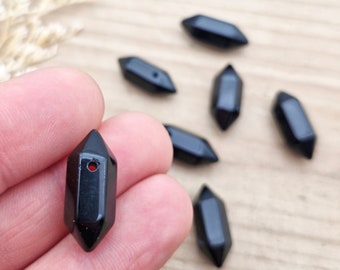 Obsidian Double Terminated Crystal Point: Drilled Healing Crystal Wand (20mm)