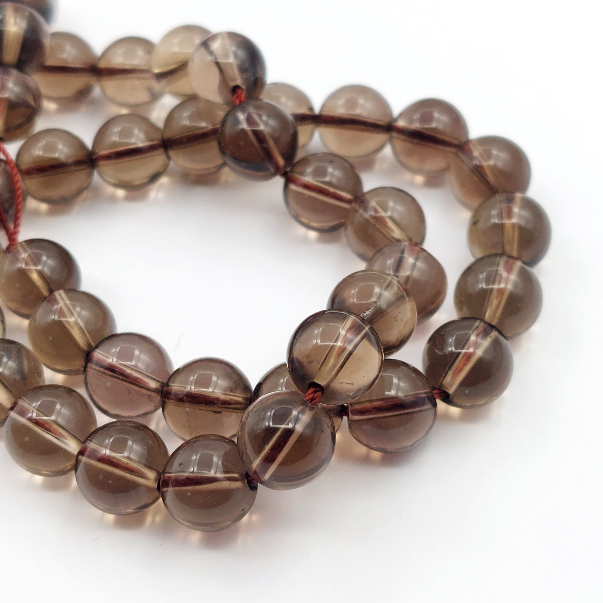 Large Hole (2mm) Beads - Natural Clear Quartz Semi-precious Gemstone Round  Beads - 8mm - 15 strand