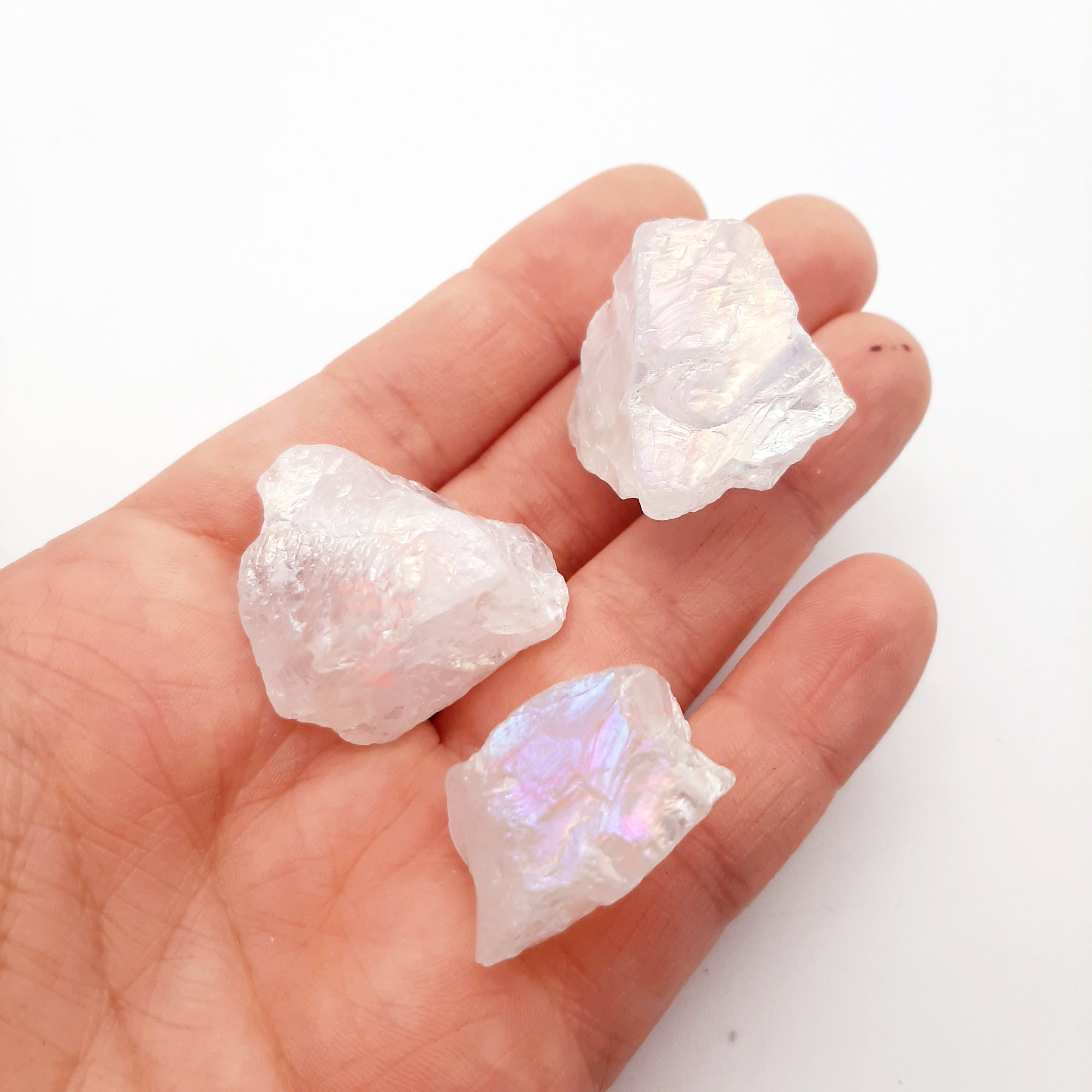 Large White Aura Quartz Chunks, Large AB Nugget Beads, Aura Quartz Ch…