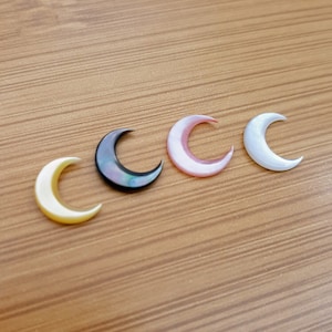 Natural Shell Moon, Hand Carved Moon Shaped Shell, Moon Pendant, Non Drilled Pendent