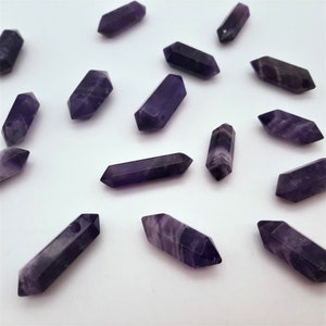 Double Terminated Amethyst Crystal Point: Top Drilled Healing Wand