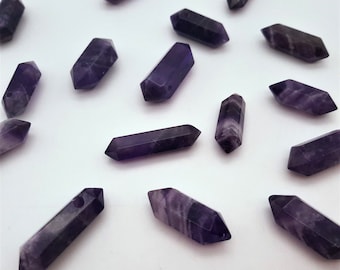 Natural Amethyst Crystal, Double Terminated Quartz, Top Drilled Crystal Points, Natural Crystal Wand, Healing Crystals
