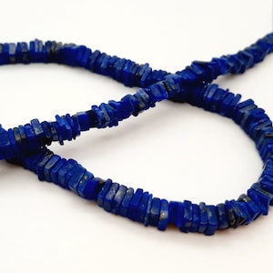 Natural Lapis Heishi Beads, Lapis Lazuli Heishi Cut Beads, Lapis Lazuli, Square Beads