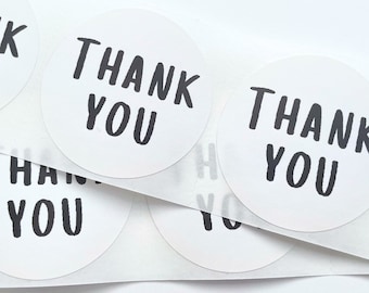 Circle Thank You Sticker Thermal Label Thank You Round Sticker for Packages Wedding Thank You Cards Baby Shower Thank You Labels 2 inch