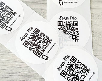 Circle Custom Qr Code Stickers, Thermal Label Stickers for Packaging, Custom QR Code Thermal Labels, Scan Me QR Code Stickers Small Business