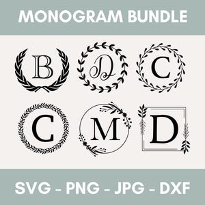 Monogramma SVG Alfabeto Carattere Monogramma Fancy Monogramma Alfabeto File di taglio SVG per Cricut Download digitale Pacchetto alfabeto monogramma quadrato
