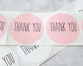 Thank You Stickers, Small Business Supplies, Order Labels for Packaging, 2 inch Circle Pink Labels, Poshmark Orders Package Inserts