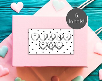 Valentinstag Etikett Thermodrucker Etikettenvorlage für kleine Unternehmen Verpackung Umschlag Zubehör Danke Aufkleber druckbares Thermoetikett