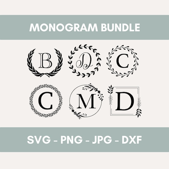 Monogram SVG Alphabet Fancy Monogram Font Alphabet Monogram SVG Cut File for Cricut Digital Download Square Monogram Alphabet Bundle