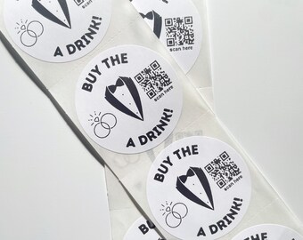 Bachelor Party Buy the Groom A Drink Sticker Qr Code Venmo Sticker Cashapp Paypal Wedding Gift Bride and Groom