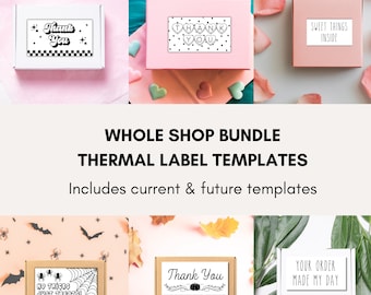 Thermo-Etiketten-Vorlagen-Bundle: Danke, Aufkleber bestellen (Digitaler Download)
