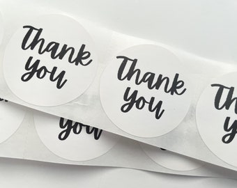Circle Thank You Sticker Thermal Label Thank You Round Sticker for Packages Wedding Thank You Cards Baby Shower Thank You Labels 2 inch