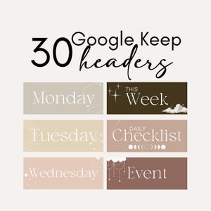 Google Notizen Header für den Alltag Celestial Google Notizen Planer Header für Studenten Boho Minimalistisch Google Reminders Headers PNG