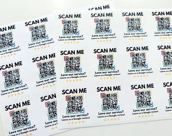 Custom QR Code Google Review Stickers for Small Business (Matte/Glossy)