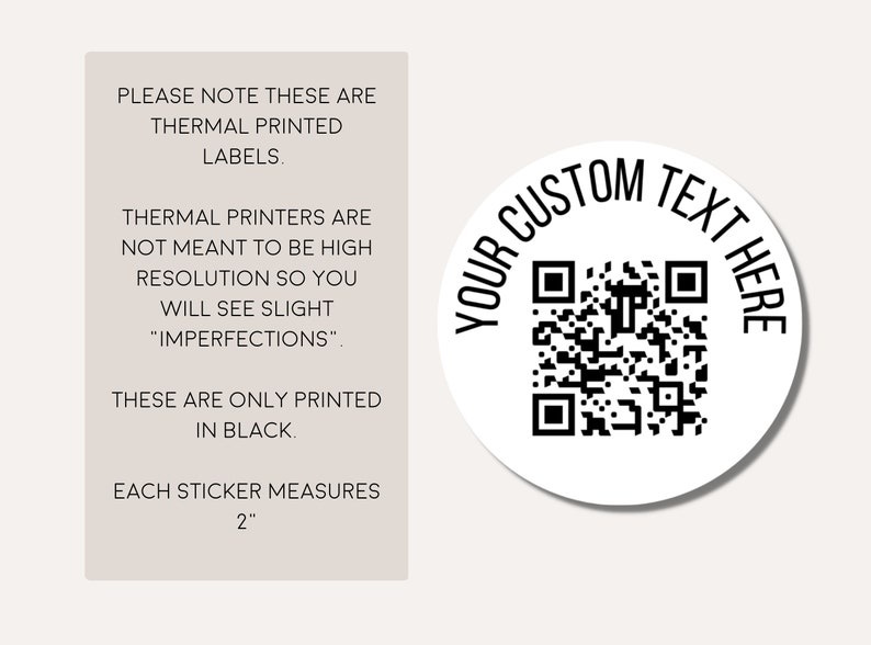 Custom Qr Code Stickers Thermal Labels Custom Qr for Small Business ...