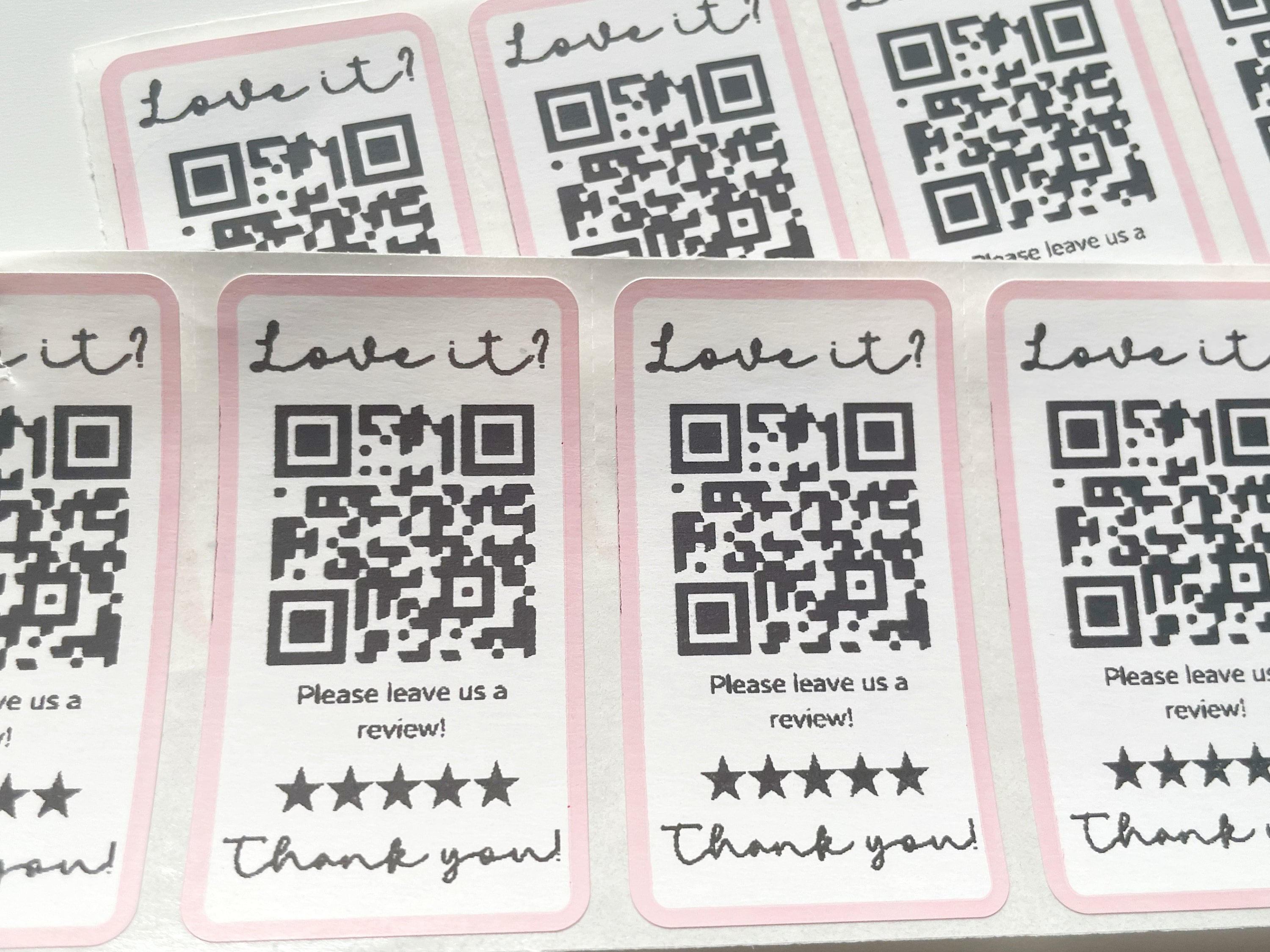 Review Label Custom QR Code Review Sticker Product Label Personalized Small Business ...