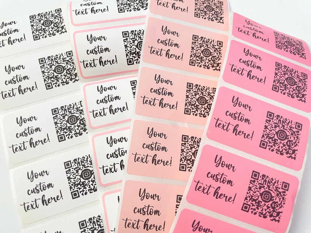 Custom QR Code Stickers, Instagram Qr Code Labels, Qr Code Thank You